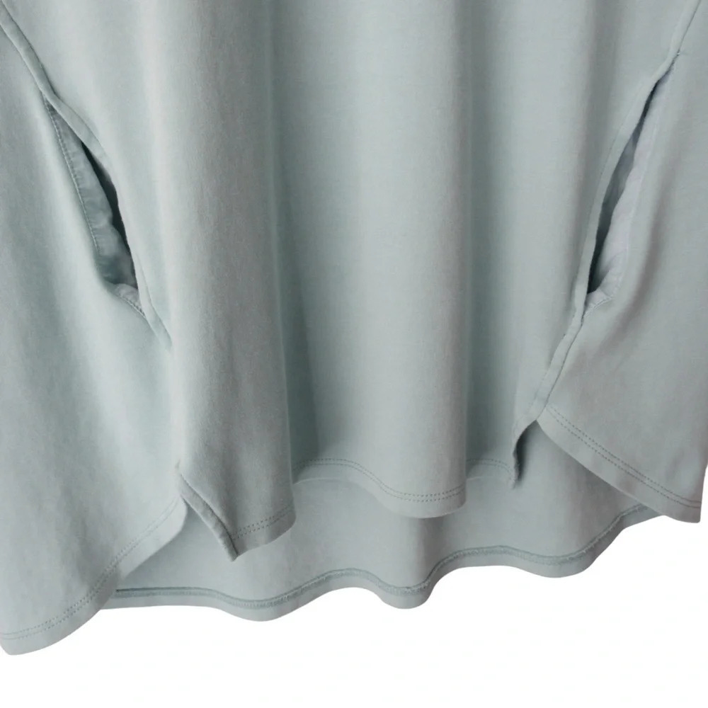 Beyond Threads Pima Cotton Pocket Tee Tunic Small Seaglass Green 3/4 Sleeve Peru - Picture 6 of 8